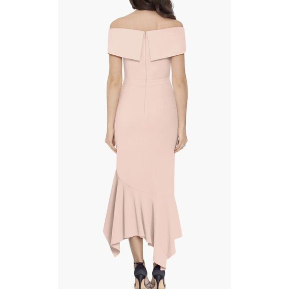 Xscape Off the Shoulder Handkerchief Hem Cocktail Dress in Blossom Size 4. NWT - Picture 9 of 13